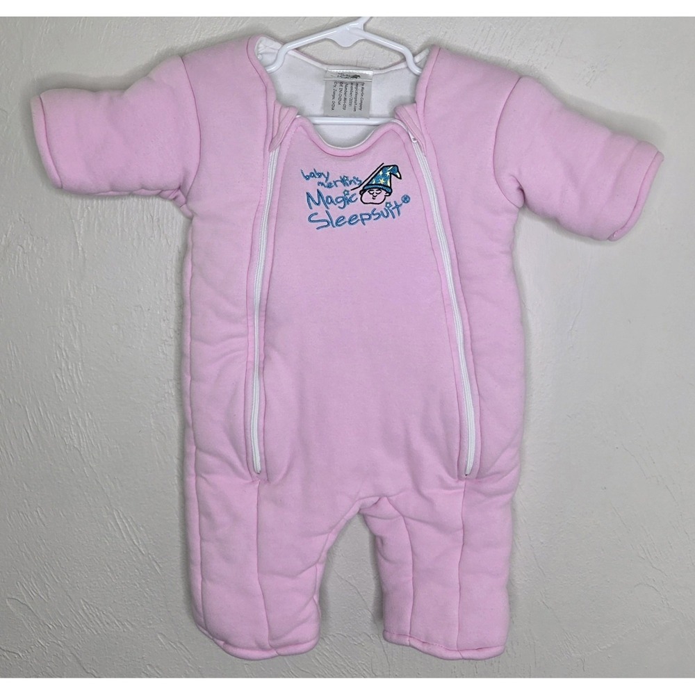 Baby Merlin's Magic Sleepsuit Pink Large 6-9 Months Double Zipper *Please Read